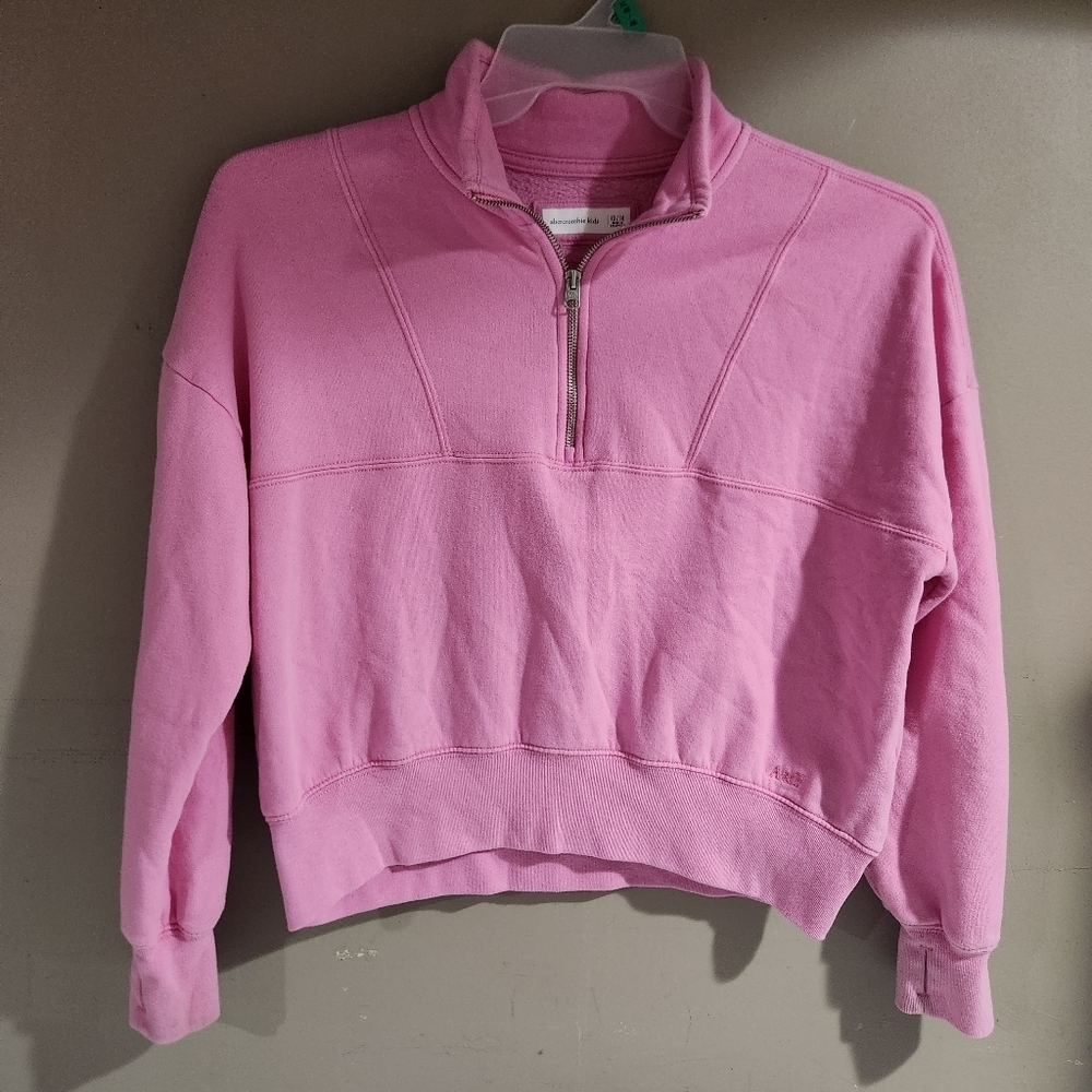 Abercrombie Kids Essential Half-Zip Sweatshirt Pink 13/14